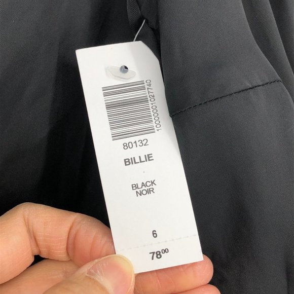 NWT Aritzia Sunday Best Black Satin Sweetheart Billie Blouse size 6 - Picture 11 of 16